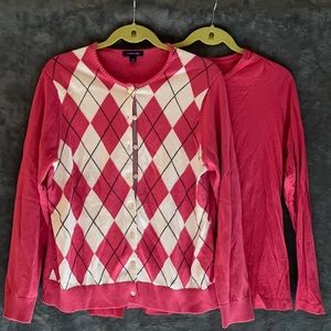 Lands End XL (18/20) Cardigan and Shirt Set
